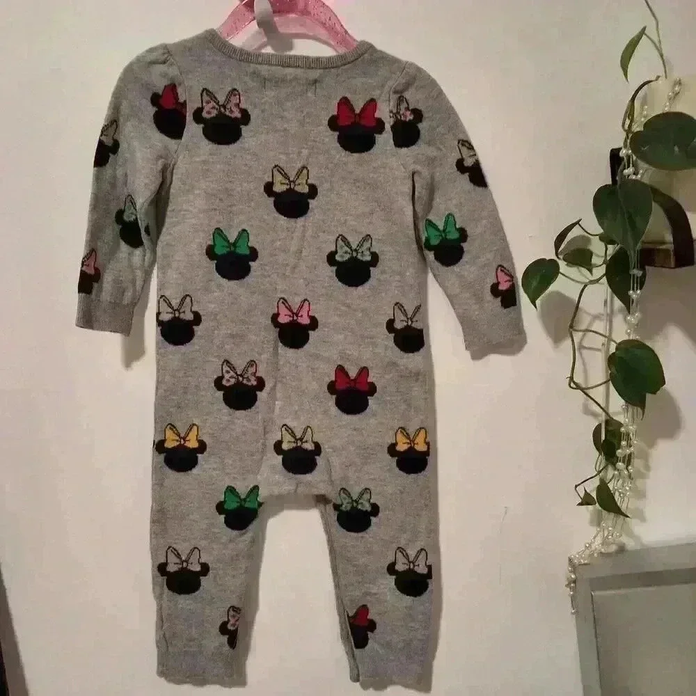 BABY GAP Grey Minnie Knit Romper12-18M‎